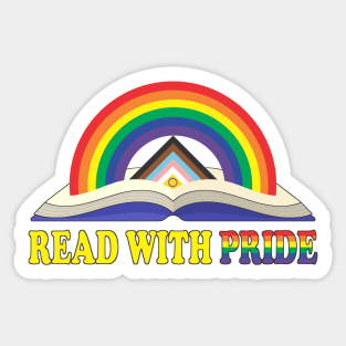 Read with Pride with Inclusive Rainbow Sticker